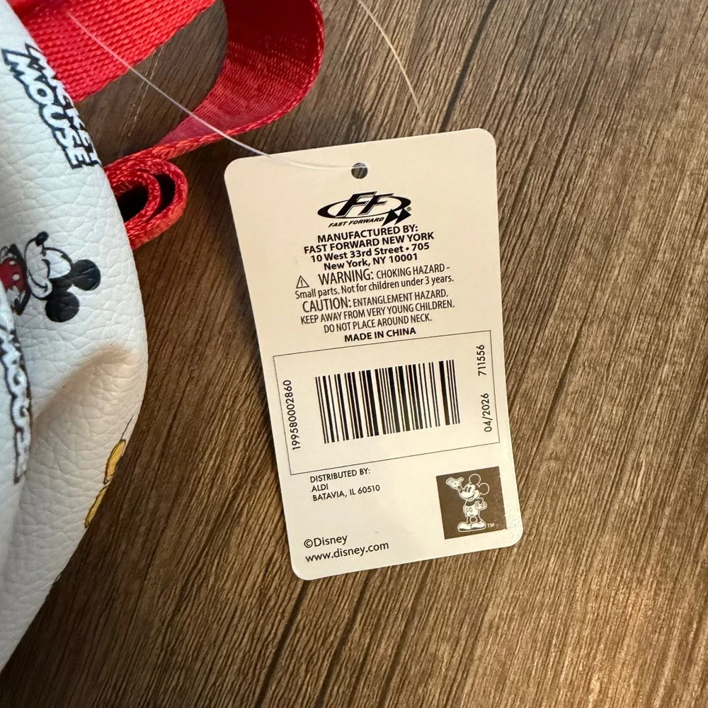 Disney Mickey Mouse Mini Backpack Kids White Red‎ 3D Ears Theme Park Character